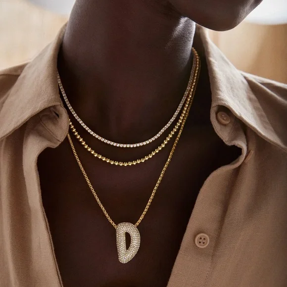 Baublebar initial T pave necklace - Picture 2 of 3